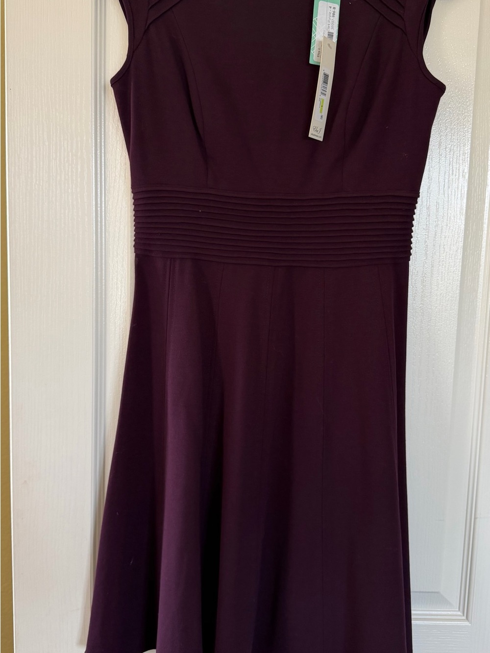 Eliza J Plum Delfine Ponte Cap-Sleeve Fit-and-Flare Dress - Picture 3 of 5